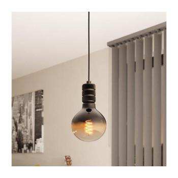 Eglo 43801 - Csillár zsinóron YORTH 1xE27/40W/230V fekete 43801 kép