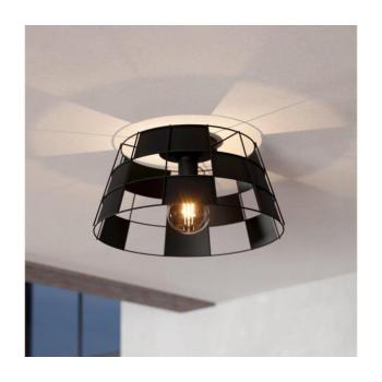 LED lámpa , mennyezeti , 42cm , E27 foglalattal , 1 x 40W , fekete , EGLO , PONTEFRACT, 43891 kép