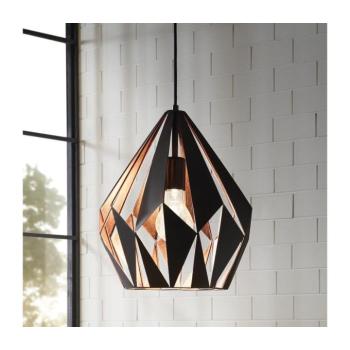 LED lámpa függeszték , mennyezeti , E27 , acél , fekete , vörösréz , EGLO , CARLTON 1 , 49254 kép