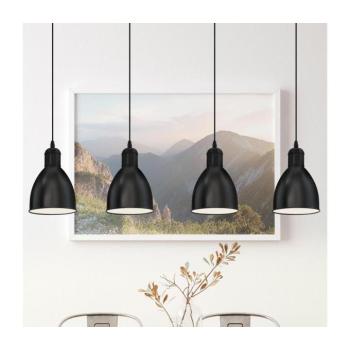 LED lámpa függeszték , mennyezeti , 4 x E27 , acél , fekete , fehér , EGLO , PRIDDY , 49466 kép