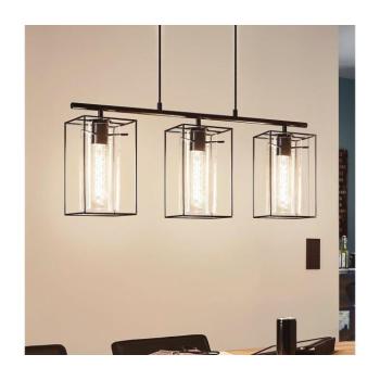 EGLO , 49496 , LONCINO , függeszték , E27 , 3X60W , IP20 , fekete-átlátszó kép