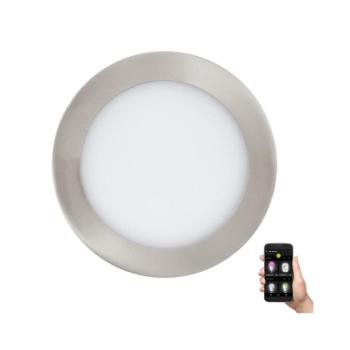 LED panel , süllyesztett , 10.5W , CCT , dimmelhető , 16.5 cm , kerek , matt nikkel , IP44 , EGLO Connect.Z , Zigbee , FUEVA-Z , 900113 kép