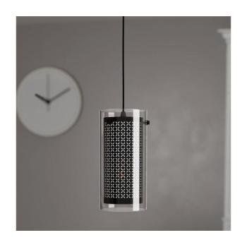 LED lámpa , függeszték , mennyezeti , E27 foglalat , fekete , EGLO , PINTO TEXTIL 1 , 900341 kép