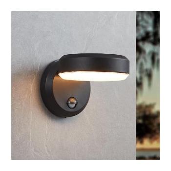 Fornaci LED kültéri falilámpa, fekete, szélesség 16 cm, érzékelővel kép