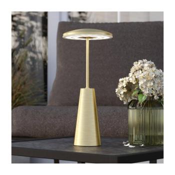 Piccola LED tölthető világítás, sárgaréz színű, magasság 28 cm, IP54 kép