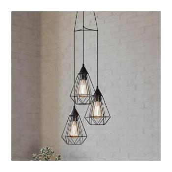 LED lámpa függeszték , mennyezeti , 3 x E27 , acél , fekete , EGLO , TARBES , 94191 kép