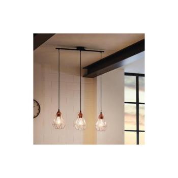 LED lámpa függeszték , mennyezeti , 3 x E27 , acél , réz , EGLO , TARBES , 94195 kép