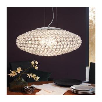 LED lámpa függeszték , mennyezeti , 3 x E27 , acél , króm , kristály , EGLO , CLEMENTE , 95287 kép