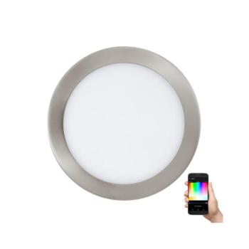 LED panel , 15.6W , süllyesztett , kerek , dimmelhető , RGB , CCT , nikkel keret , EGLO , Connect , FUEVA-C , 96676