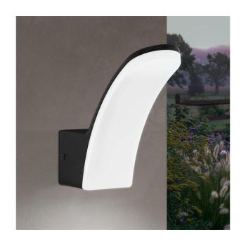 Led lámpatest , oldalfali , 11 Watt , meleg fehér , fekete , kültéri , IP44 , EGLO , FIUMICINO , 98148 kép