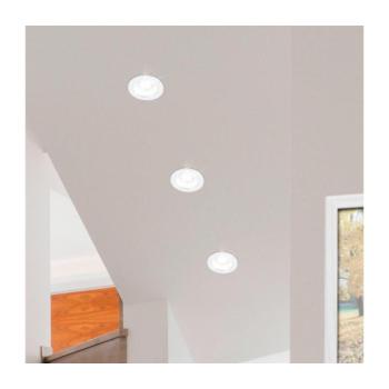 LED lámpatest , spot , 6W , süllyesztett , természetes fehér , dimmelhető , fehér/ átlátszó üveg , EGLO , SALABATE , 98241 kép