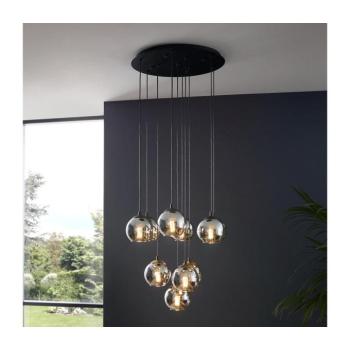 LED lámpa , függeszték , mennyezeti , 65.5 cm , 10 x E27 foglalat , fekete , EGLO , ARISCANI , 98654 kép