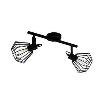 LED lámpatest , fali , spot , 2x40W E27 , fekete , EGLO , TABILLANO , 98763 kép
