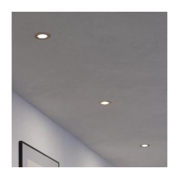 LED panel , 5.5W , süllyesztett , kerek , meleg fehér , matt nikkel keret , EGLO , FUEVA 5 , 99137 kép