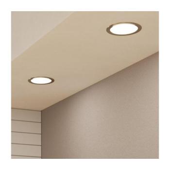 LED panel , 10.5W , süllyesztett , kerek , természetes fehér , matt nikkel keret , EGLO , FUEVA 5 , 99154 kép