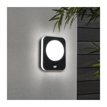 Madriz LED kültéri falilámpa, fekete, szélesség 23 cm, érzékelővel kép