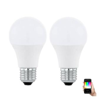 KÉSZLET 2xLED RGBW Dimmelhető izzó A60 E27/9W/230V 2700-6500K + távirányító - Eglo 11587 11587 kép