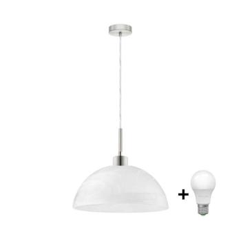 Eglo LED függeszték zsinóron 1xE27/60W/230V fehér/átlátszó 1xEG32515+1xNSLA49427 kép