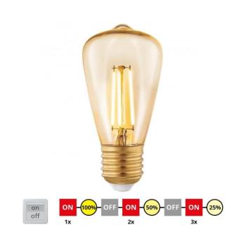 LED Dimmelhető izzó VINTAGE ST48 E27/3W/230V 2200K - Eglo 12521 12521 kép