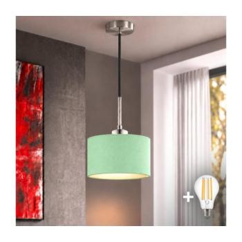Eglo - LED függeszték zsinóron TUNJA 1xE27/60W/230V Ø 20 cm zöld/fekete EG32517+NSTK9677 kép