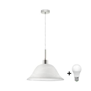 Eglo LED függőlámpa zsinóron 1xE27/60W/230V fehér/átlátszó 1xEG32515+1xNSLA50010 kép