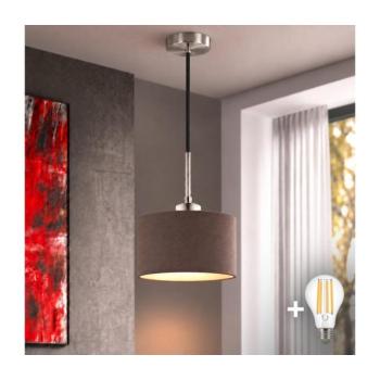 Eglo - LED kábelen függő csillár TUNJA 1xE27/60W/230V átm. 20 cm barna/fekete EG32517+NSTK9968 kép
