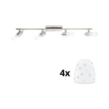 Eglo - LED spotlámpa MY CHOICE 4xE14/4W/230V króm/fehér 1xEG31128+4xEG94749 kép