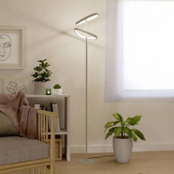 EGLO LEPORANO LED álló lámpa, bézs, magasság 160 cm, 2 izzós, CCT kép
