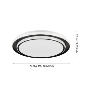 EGLO MOSCHETTA LED mennyezeti világítás, fekete, Ø 49 cm, CCT kép