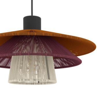 EGLO PIGNONA lógó világítás, piros/narancssárga/fehér, Ø 32 cm, textil kép
