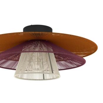 EGLO PIGNONA mennyezeti világítás, piros/narancssárga/fehér, Ø 50 cm, textil kép