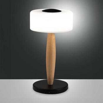 Elea LED asztali világítás, fekete, magasság 29 cm, üveg, fa kép