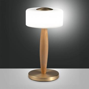 Elea LED asztali világítás, sárgaréz színű, magasság 29 cm, üveg, fa kép