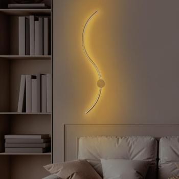 Elegáns arany fali lámpa, fém ház, 90 x 17 x 10 cm | SMD LED 14W 3000K | Stílusos világítás a modern lakberendezéshez, IP20 besorolású, tökéletes nappali és hálószoba hangulathoz kép