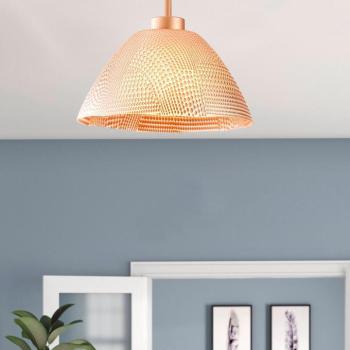 Elegáns réz csillár, 30 cm átmérő, 32 cm magasság | Fém ház üvegsapkával, E27 foglalat (max. 40 W) | Stílusos, tömör narancssárga dizájn a nosztalgikus csillogó lakberendezéshez | IP20 besorolású kép