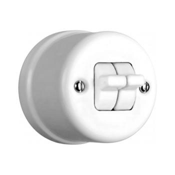 Elhard - fali kerámia retro dupla lépcsőházi kapcsoló karral, sz. 6+6, fehér KN1255W kép