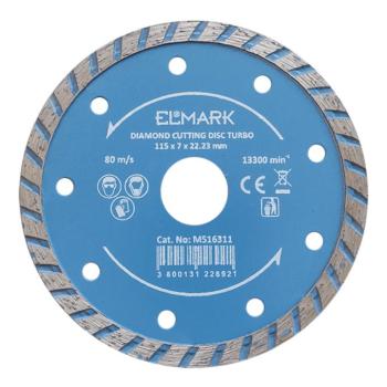 ELMARK TURBO GYÉMÁNT VÁGÓKORONG, TÉGLA, KŐ ÉS BETON 115x22,2mm kép