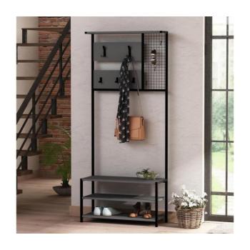 Előszoba fal NOMAD 182x78 cm fekete/antracit 855DTE4019 kép