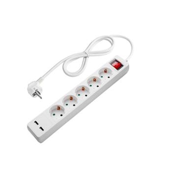 Elosztó 5 foglalattal + ki/be gomb és 2xusb, 5x Német foglalat, Optonica, 7616 kép
