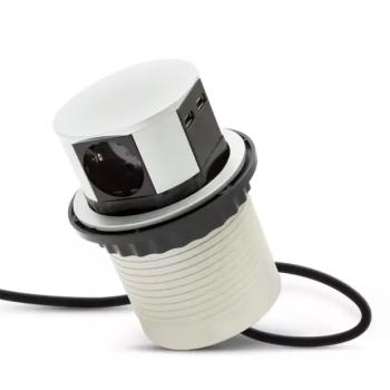 Elosztó -Rejtett- 3-as + USB – ezüst