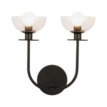 Elstead Alora Mood ALM-SYLVIA-2WB-BK-CL - SYLVIA fali lámpa 2xE14/40W/230V fekete ALM-SYLVIA-2WB-BK-CL kép