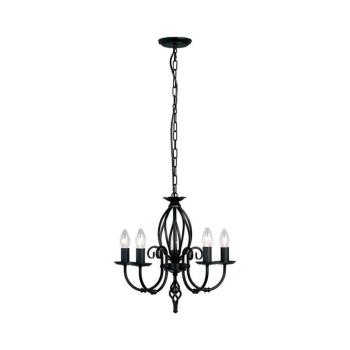 Elstead ART5-BLACK - Csillár láncon ARTISAN 5xE14/60W/230V ART5-BLACK kép