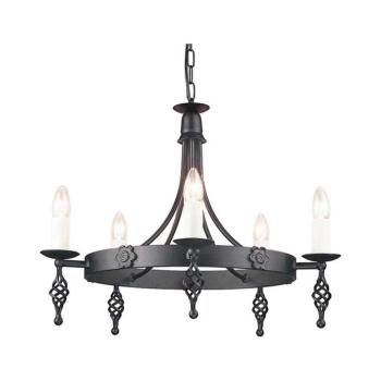 Elstead BY5-BLACK - Csillár láncon BELFRY 5xE14/60W/230V BY5-BLACK kép