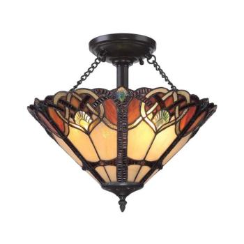 Elstead Quoizel QZ-CAMBRIDGE-SF - Tiffany CAMBRIDGE mennyezeti lámpa 2xE27/100W/230V QZ-CAMBRIDGE-SF kép