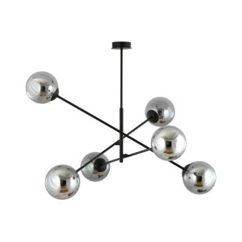 EMIBIG Csillár rúdon LINEAR 6xE14/10W/230V fekete/szürke 1167/6 kép