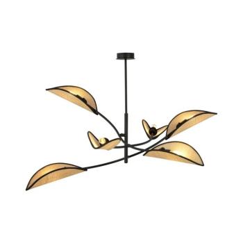EMIBIG Csillár rúdon LOTUS 6xE14/10W/230V fekete/bézs 1108/6 kép