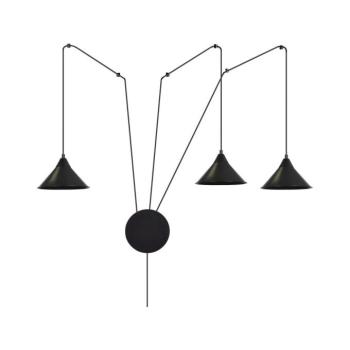 EMIBIG Csillár zsinóron ABRAMO 3xE27/15W/230V fekete 160/3 kép