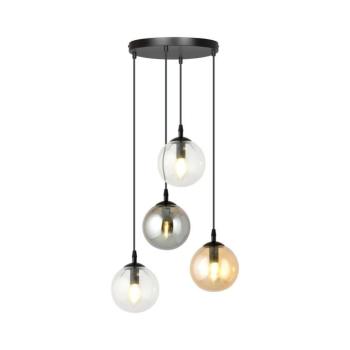 EMIBIG Csillár kábelen COSMO 4xE14/10W/230V átm. 40 cm fekete/átlátszó/füstszínű fekete/bézs 714/4PREM kép