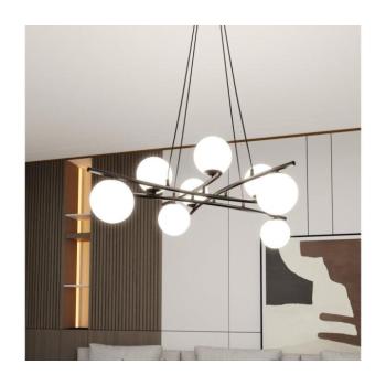 EMIBIG Csillár zsinóron ESSA 8xE14/10W/230V fekete/fehér 1201/8 kép