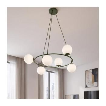 EMIBIG Zsinóros csillár AZURA 6xE14/10W/230V zöld/fehér 1832/6 kép